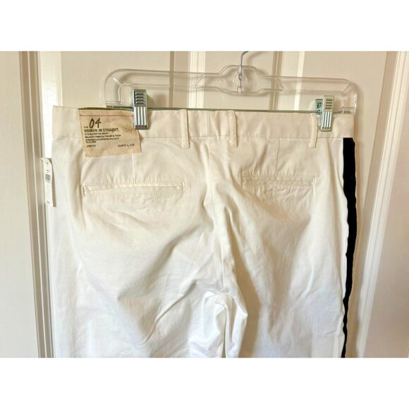 NWT Gap Broken in Straight Kacki White Pants w/ Tuxedo Stripe Pockets Size 4 - Picture 7 of 10